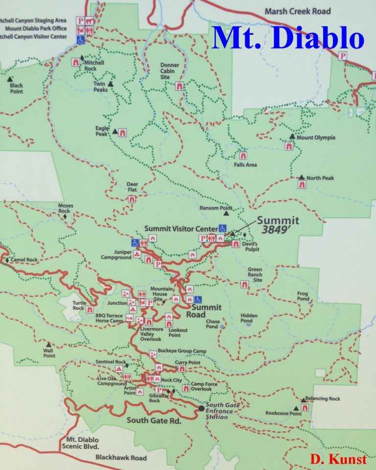 Mt. Diablo Hiking Maps – Marin Sonoma Rentals